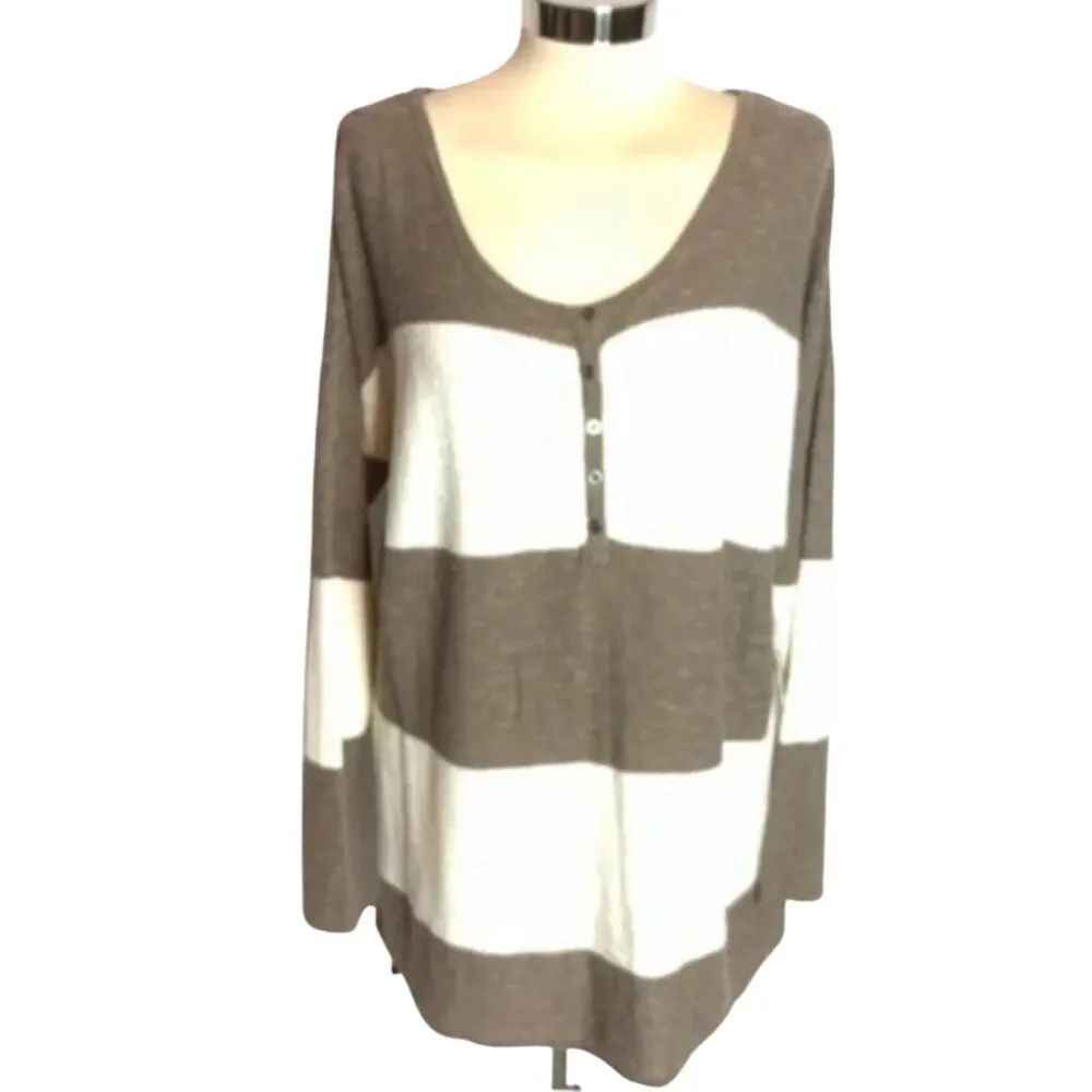 Free people beach gold rush striped Henley sweater‎